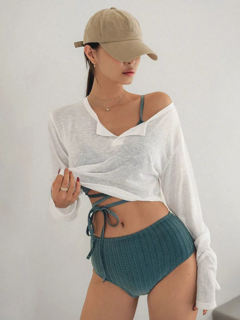 ZARA Womens Solid Long Sleeve UV Protection Open Front Chic Workout Top